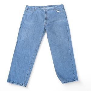 Vintage 80's Levi's 550 Red Tab Relaxed Fit Size 50x32 Denim Light Wash